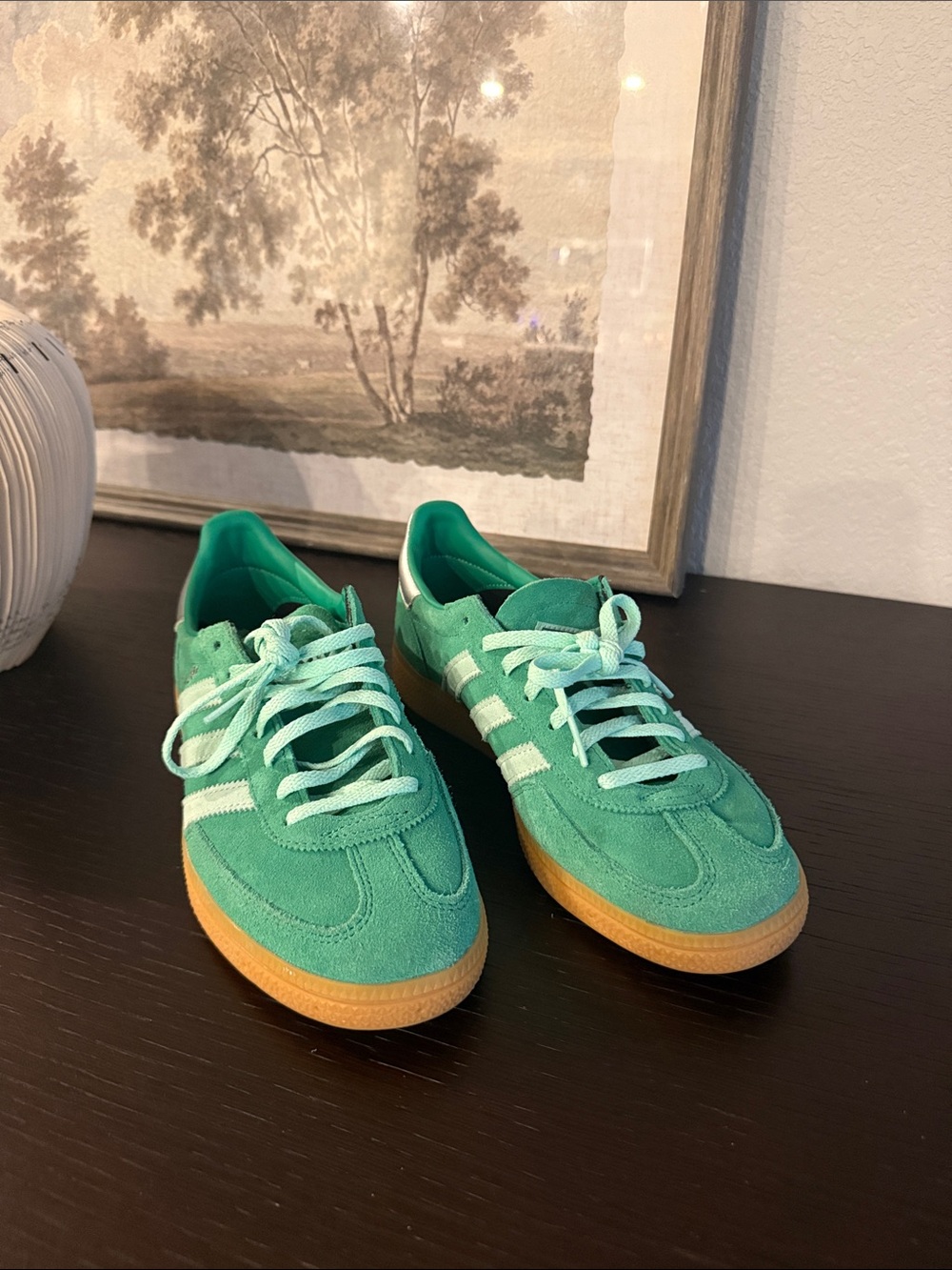 adidas Green Suede Sneakers with Gum Sole
